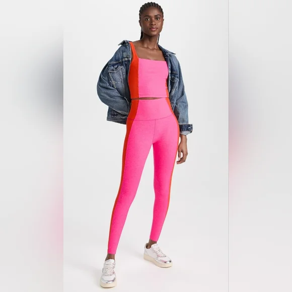 Beyond Yoga Spacedye Vitality Colorblock Legging Orange Pink Small - Picture 8 of 11
